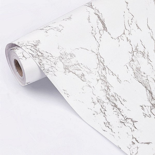 10 Metros Papel De Parede Adesivo Lavável Vinílico Modelo Mármore Branco