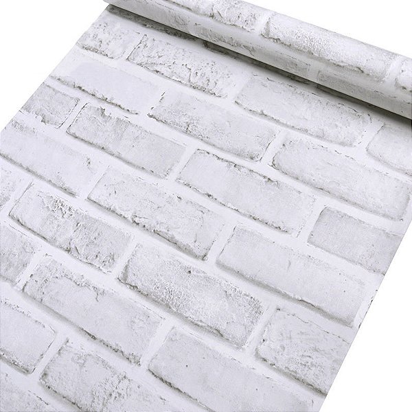 10 Metros Papel De Parede Adesivo Lavável Vinílico Modelo Tijolo Branco
