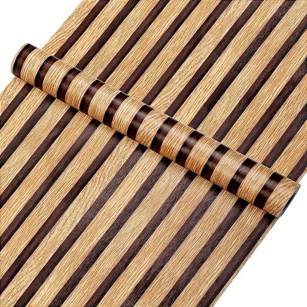 10 Metros Papel De Parede Adesivo Lavável Vinílico Modelo Ripado V1