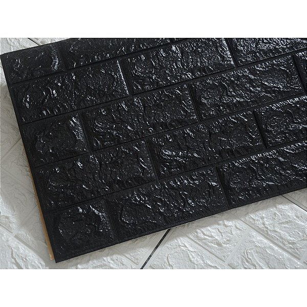 Painel Adesivo 3D Alto Relevo 70x38cm Preto