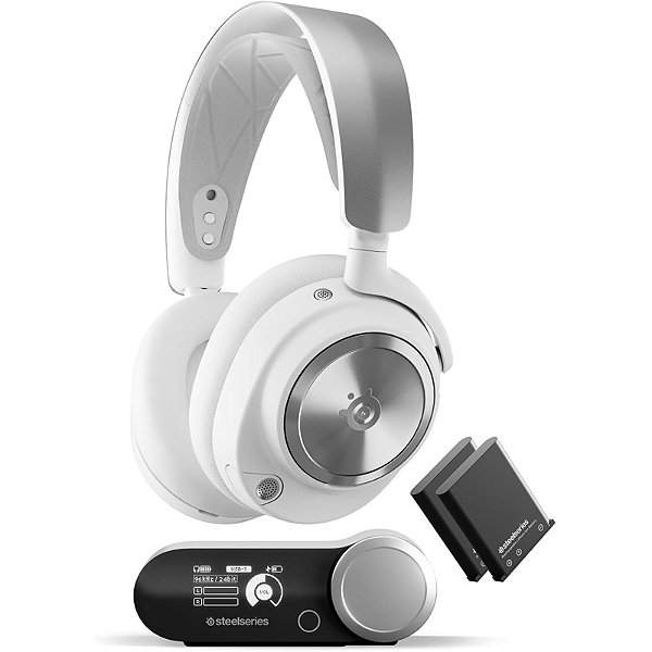 Headset Gamer SteelSeries Arctis Nova Pro Wireless Branco ANC USB PS5 PS4 PC Xbox