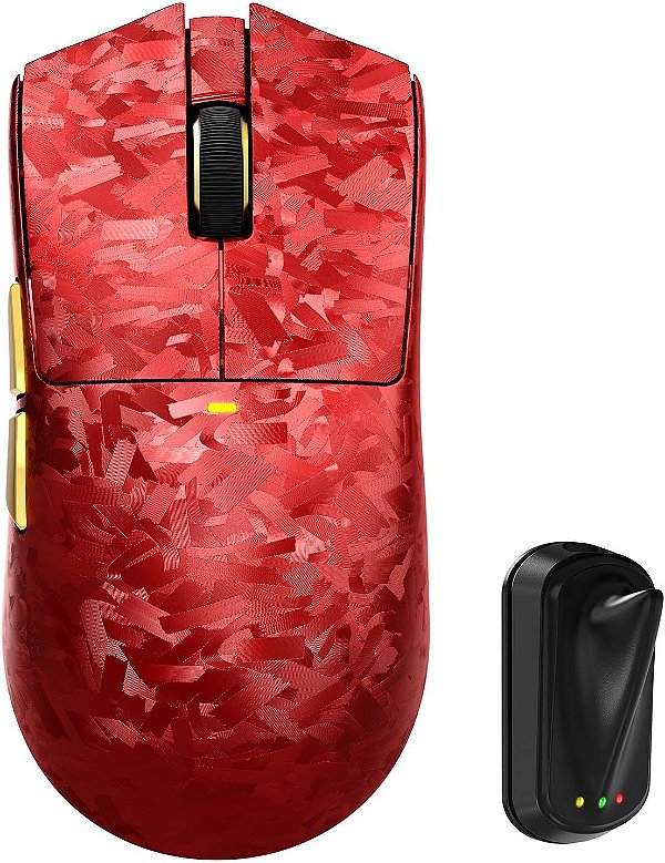 Mouse Gamer Attack Shark X11 Ultra 8K Fibra de Carbono 42.000 DPI PAW3950 MAX, Vermelho