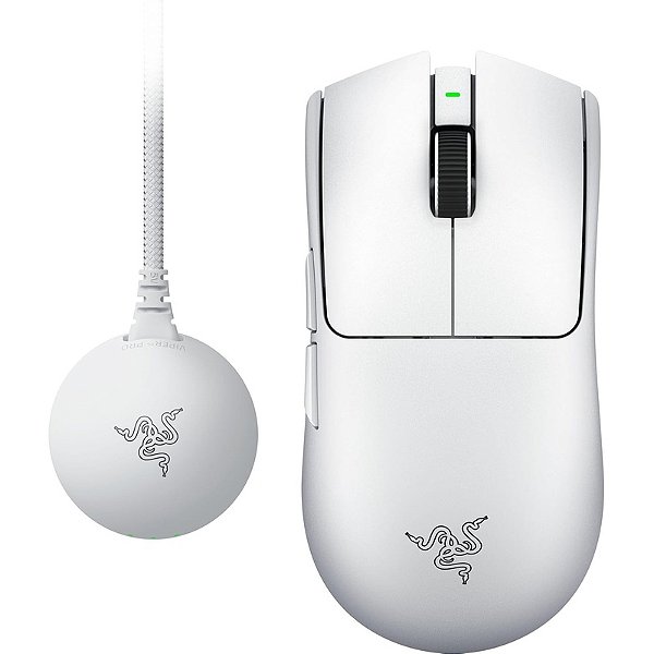 Mouse Gamer Sem Fio Razer Viper V4 Pro, Sensor Focus Pro 50K Gen-3, 8000Hz, 49g, Switch Óptico Gen-4 - Branco