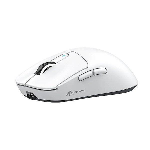 Mouse Gamer sem Fio Attack Shark X3 Tri-Mode, 26.000 DPI, Sensor Óptico PAW3395, 6 Botões Programáveis - Branco
