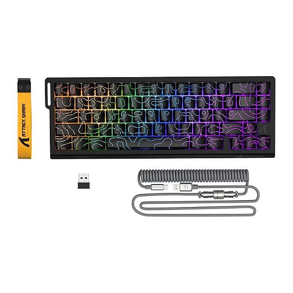 Teclado Magnetico Attack Shark X68PRO HE, RGB, Switch Magnetico Linear, Tri-Mode, Preto