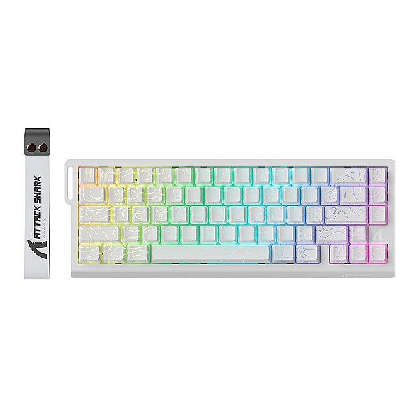 Teclado Magnetico Attack Shark X68PRO HE, RGB, Switch Magnetico Linear, Tri-Mode, Branco