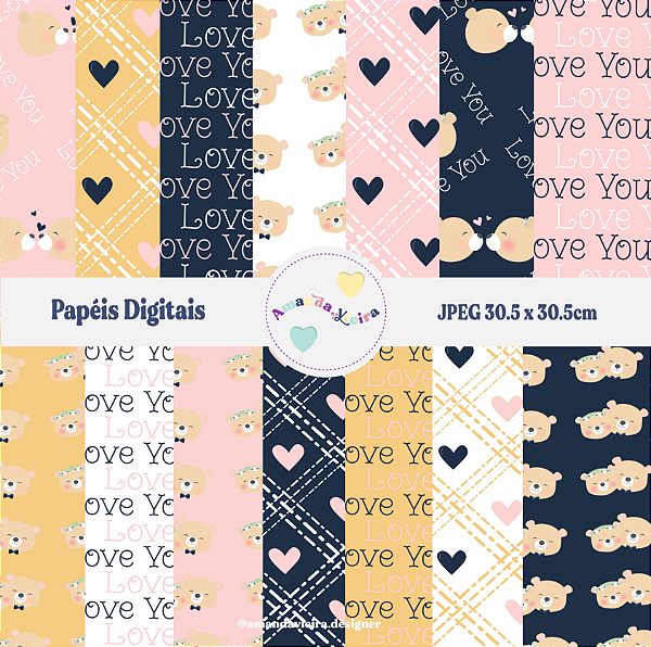 Papel Digital - Love Ursinhos