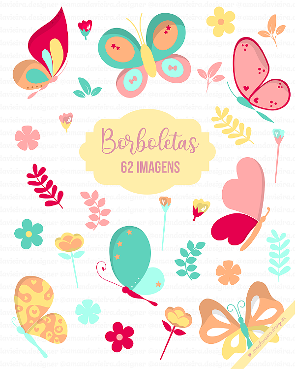 Clipart - Borboletas