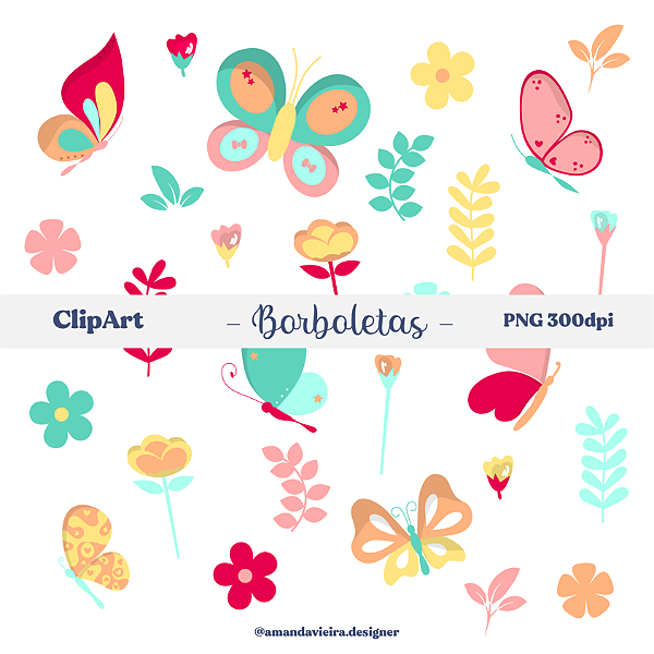 Clipart - Borboletas