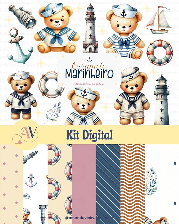 Kit Digital - Caramelo Marinheiro