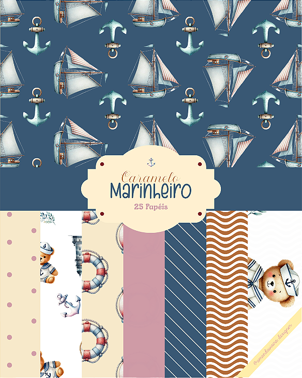 Papel Digital - Caramelo Marinheiro