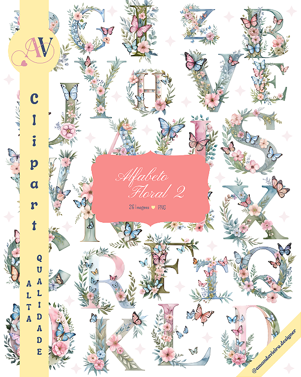 Clipart - Alfabeto Floral 2