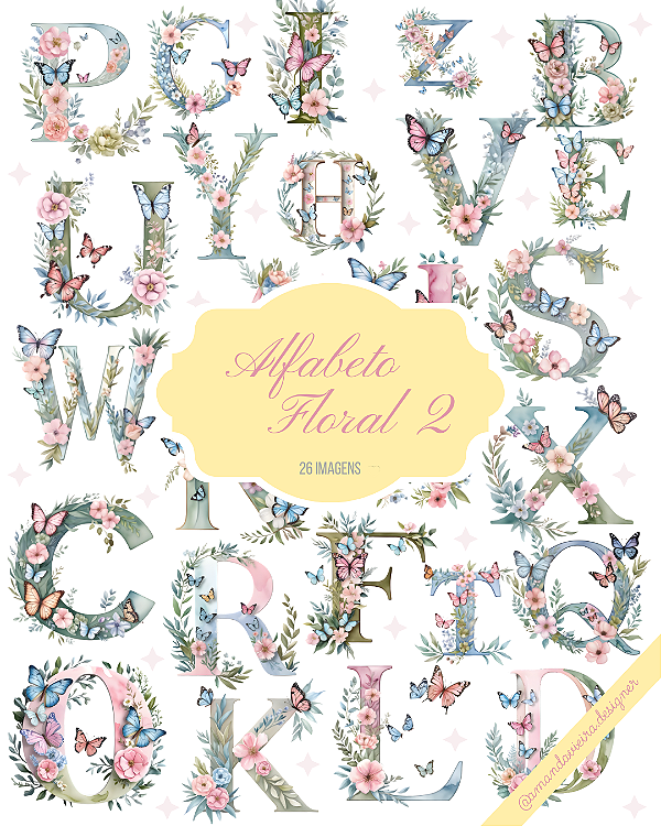 Clipart - Alfabeto Floral 2