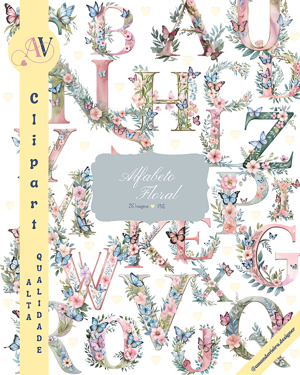 Clipart - Alfabeto Floral
