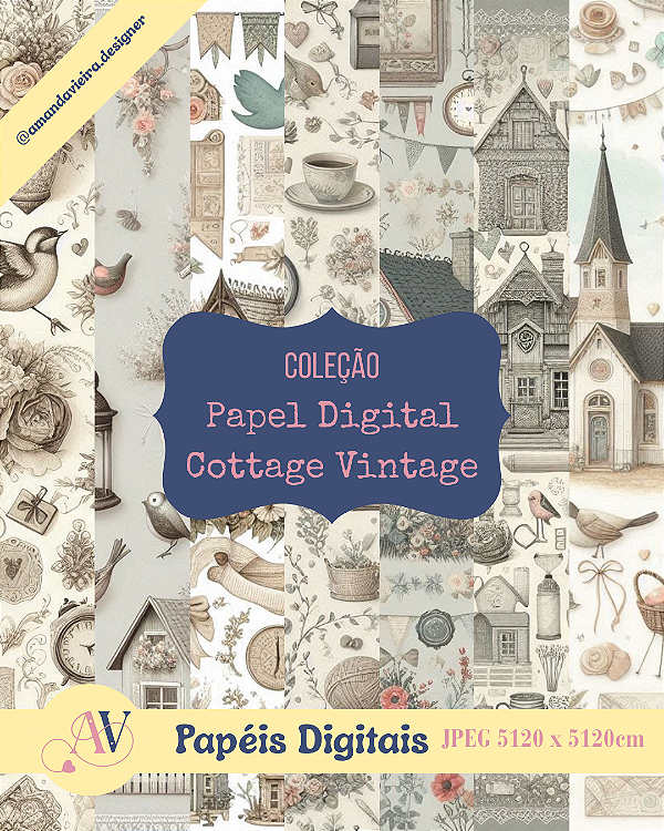 Papel Digital - Cottage Vintage