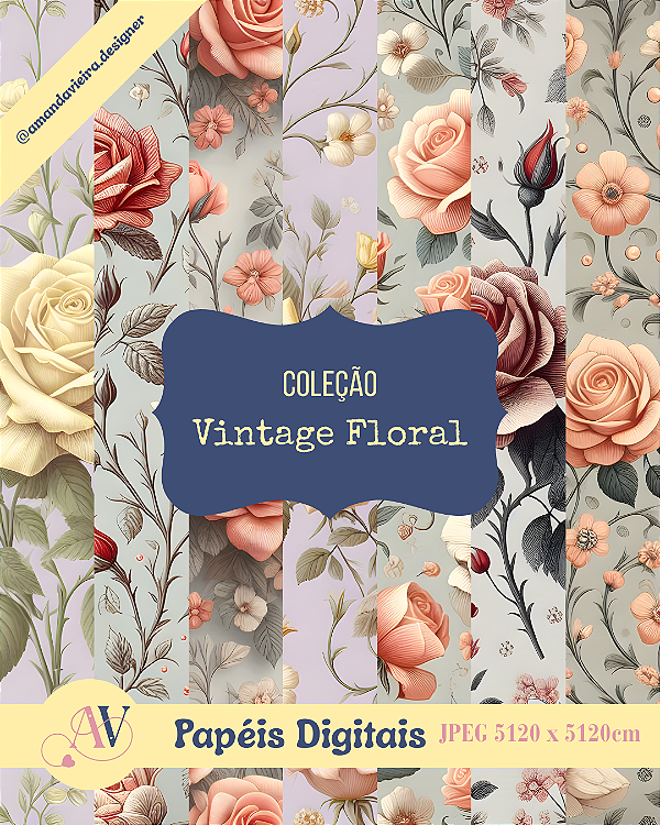 Papel Digital - Vintage Floral