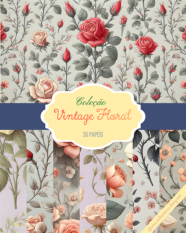 Papel Digital - Vintage Floral