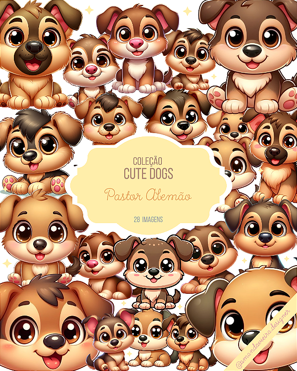 Clipart - Cute Dogs - Pastor Alemão