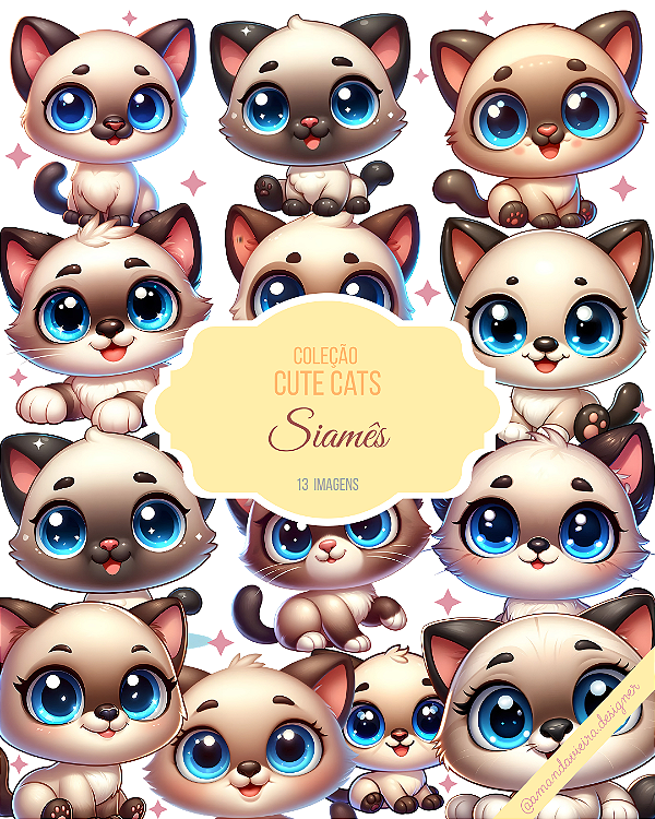 Clipart - Cute Cats - Siamês