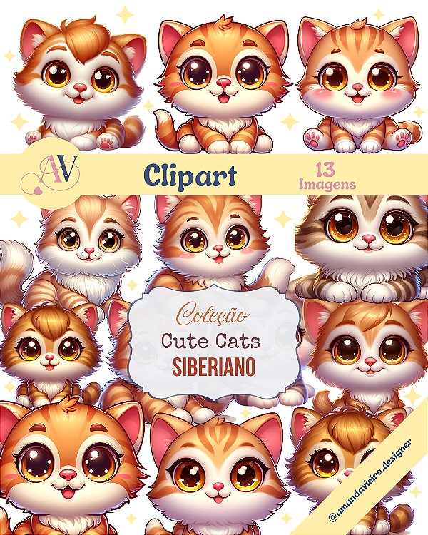 Clipart - Cute Cats - Siberiano