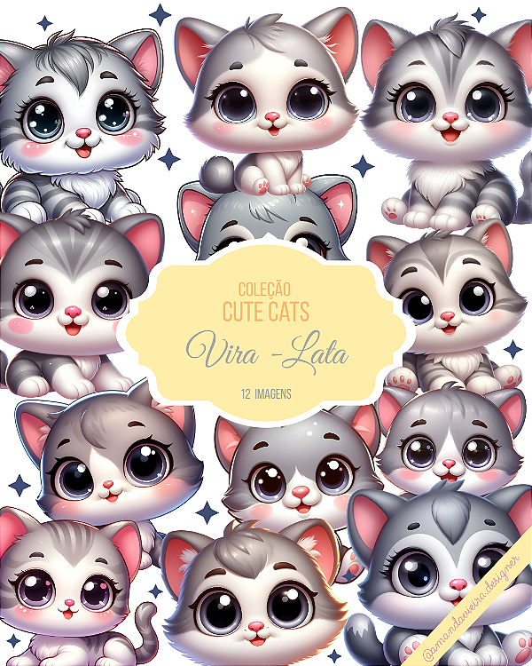 Clipart - Cute Cats - Vira Lata
