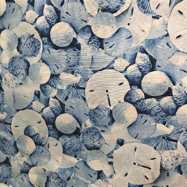 Tecido Impermeável Acquablock - Conchas Azul - 1,50m de Largura