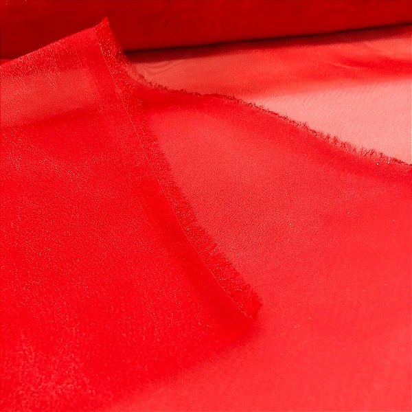 Organza Cristal -  Vermelho - 1,50m de Largura