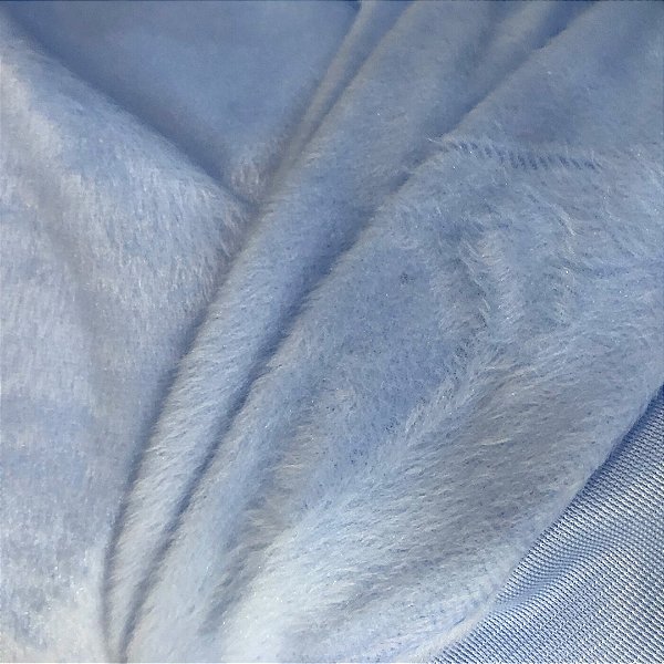 Tecido Velboa Pelúcia - Azul Claro - 1,50m de Largura