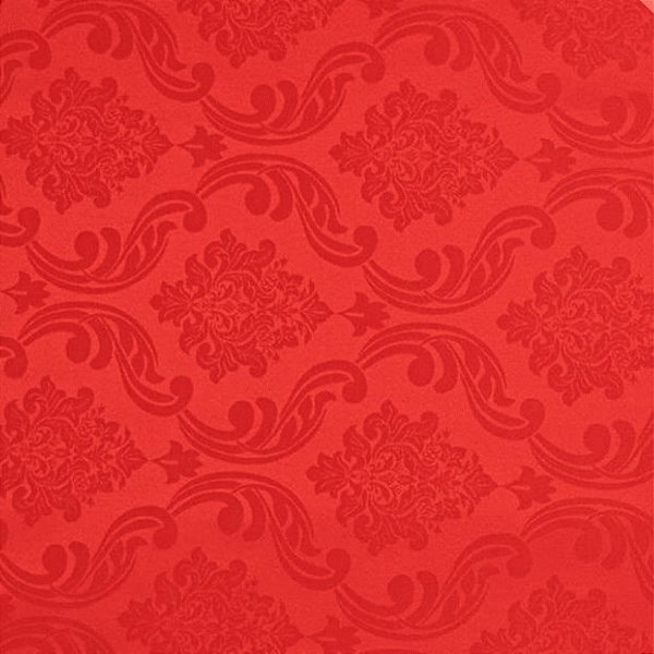 Tecido Jacquard Estampado - Colonial Vermelho - 2,80m de Largura