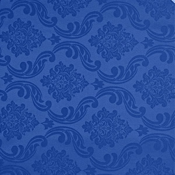 Tecido Jacquard Estampado - Colonial Azul Royal - 2,80m de Largura