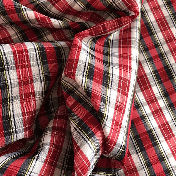 Tecido Camisaria Xadrez - Vermelho, Preto e Amarelo - 1,47m de Largura -  Tiradentes Têxtil - Sua melhor opção em tecidos online