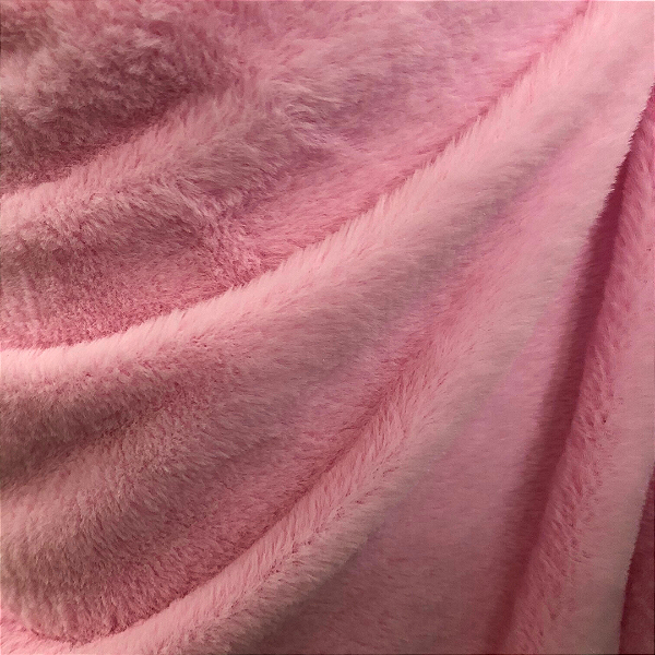 Tecido Pele Pelúcia Suave - Rosa - 1,50m de Largura