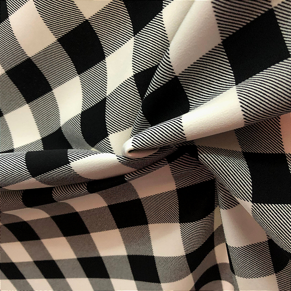 Cetim Estampado - Xadrez Preto e Branco - Tiradentes Têxtil - Sua melhor  opção em tecidos online