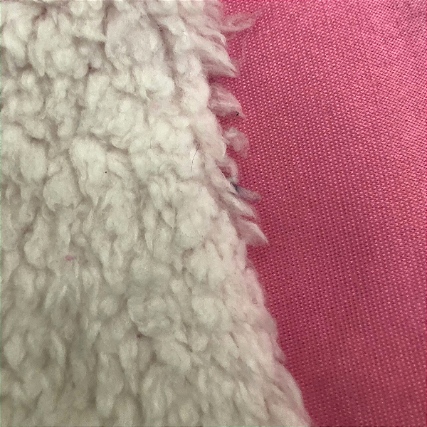 Tecido Moletom Pele de Carneiro Rosa 1 70m de Largura
