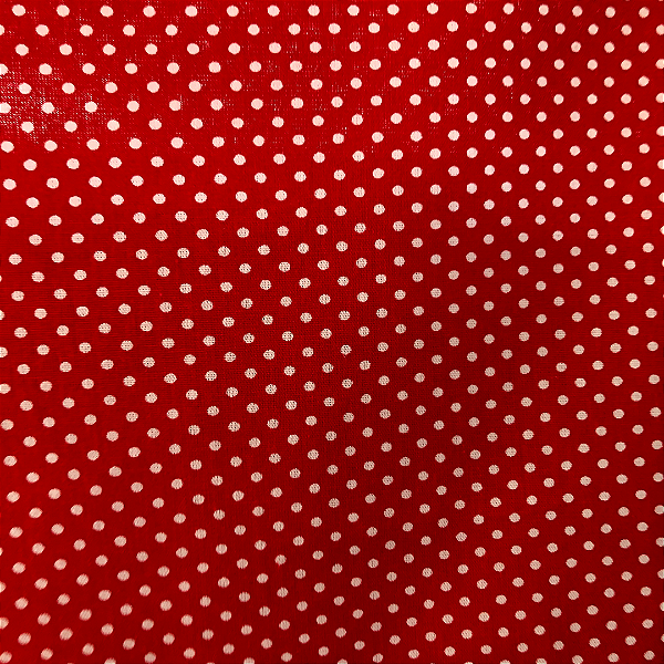 Tricoline Estampado 100% Algodão - Poá 0,2mm - Vermelho