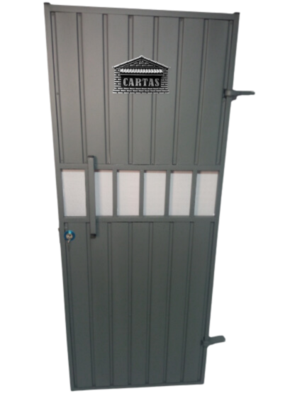 Portão Social Reforçado Mod. Abertura Central Caixa De Correio Em Chapa 22