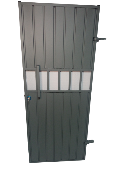 Portão Social Reforçado Modelo Abertura Central Em Chapa 18