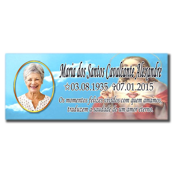 Porcelana Placa Acoplada(6x8cm) 10x25cm para Lápides e Jazigos