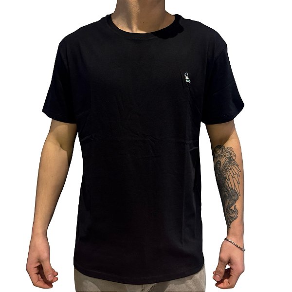 Camiseta Reserva Regular Patch Tricolor Preto