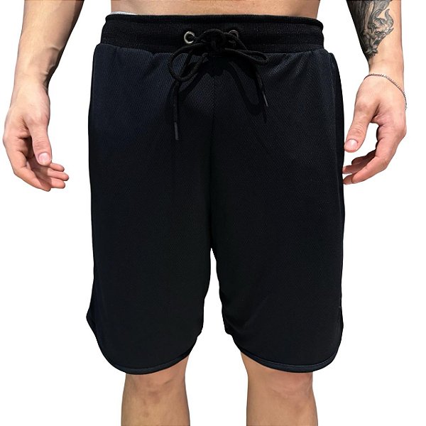 Bermuda LRG Cursive Mesh Short Preto