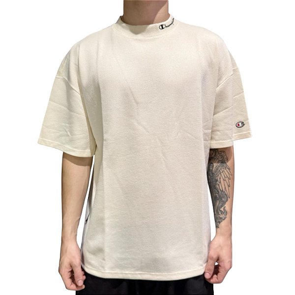 Camiseta Champion Oversized Piquet Script Off White