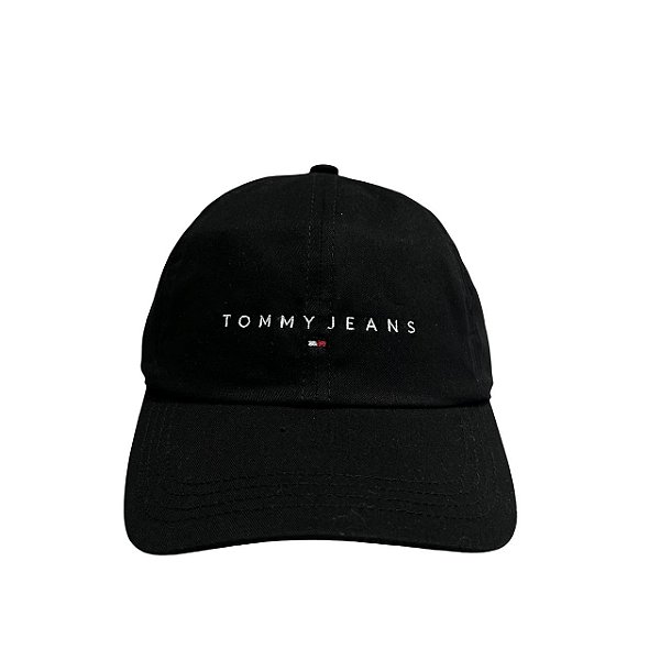 Boné Tommy Jeans Logo Bordado Preto