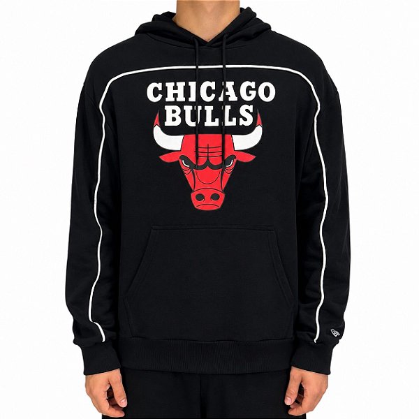 Moletom New Era Canguru Chicago Bulls NBA Preto