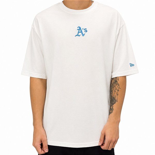 Camiseta New Era Regular Oakland Athletics Branco