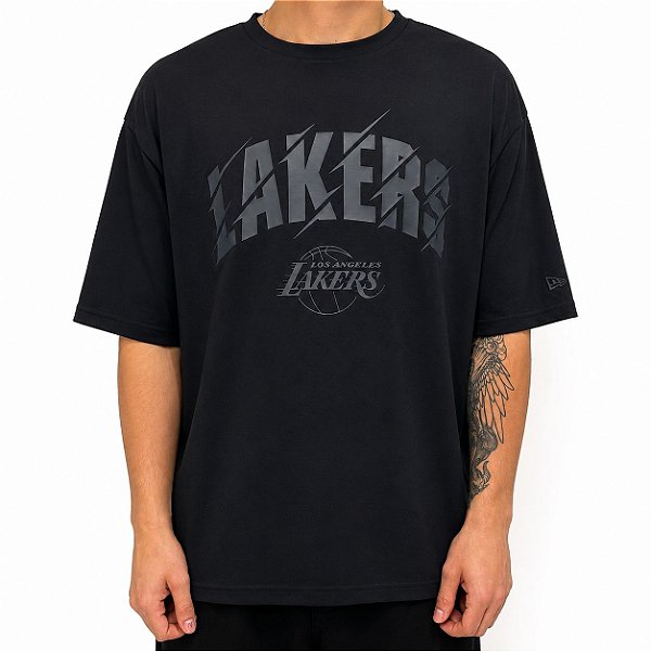 Camiseta New Era Regular Los Angeles Lakers Preto