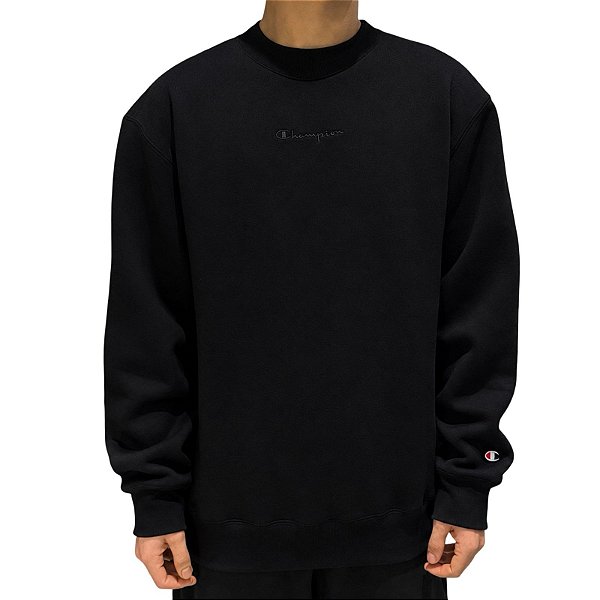 Moletom Champion Careca Script Central Preto