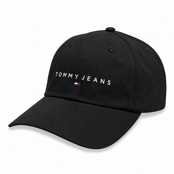 Boné Tommy Jeans Logo Bordado Preto