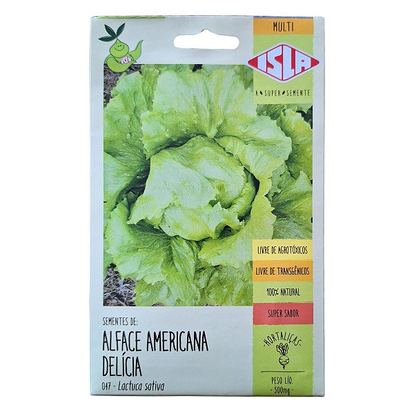 Semente de Alface Delicia Americana 0,5 g - Isla Multi 47.21
