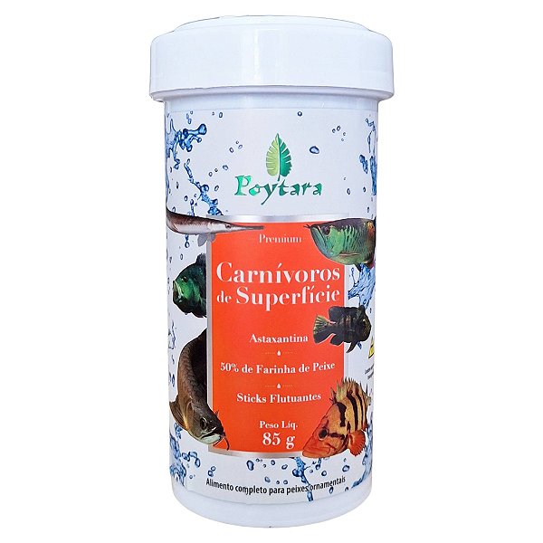Ração Para Peixes Poytara Carnívoros de Superfície