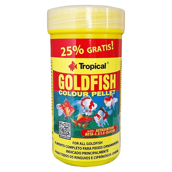 Ração Para Peixes Kinguios Tropical Goldfish Colour Pellet 45g